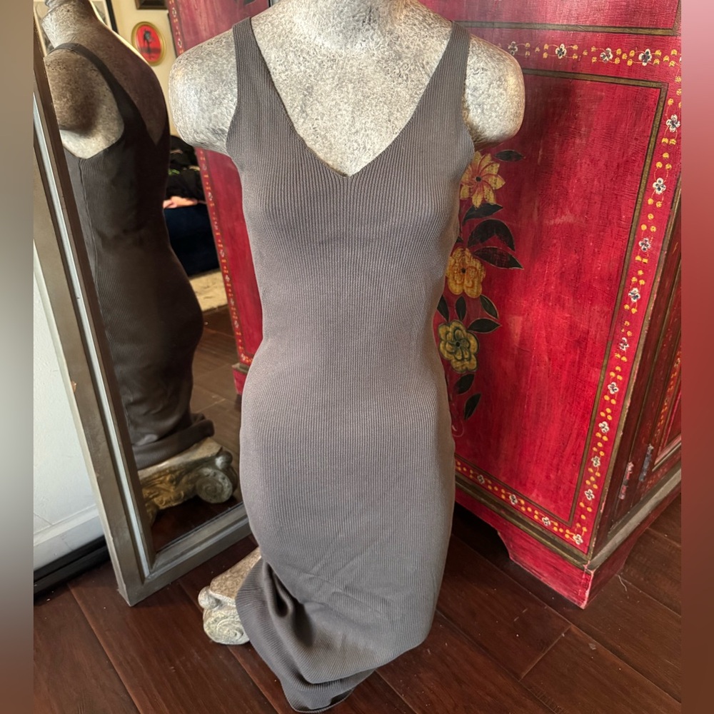 Ribbed neutral dress
